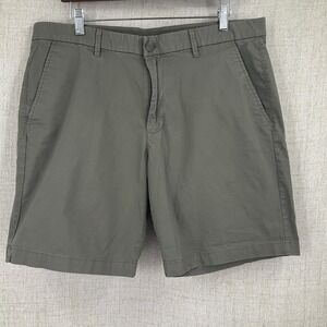 English Laundry Chino Shorts Mens 36 Olive Green Cotton Classic Minimalist